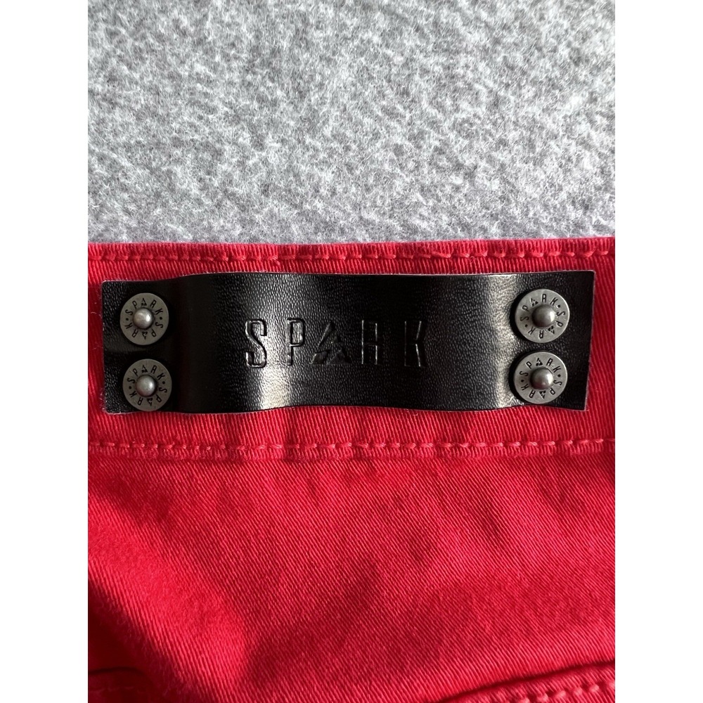 Spark Jeans Stretch Premium Ripped Denim Design Men 30 X 30 Bright 90s Red